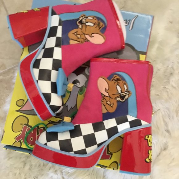 Irregular Choice X Tom and Jerry Sneaky Snack boots size 43 EU New - Picture 2 of 6